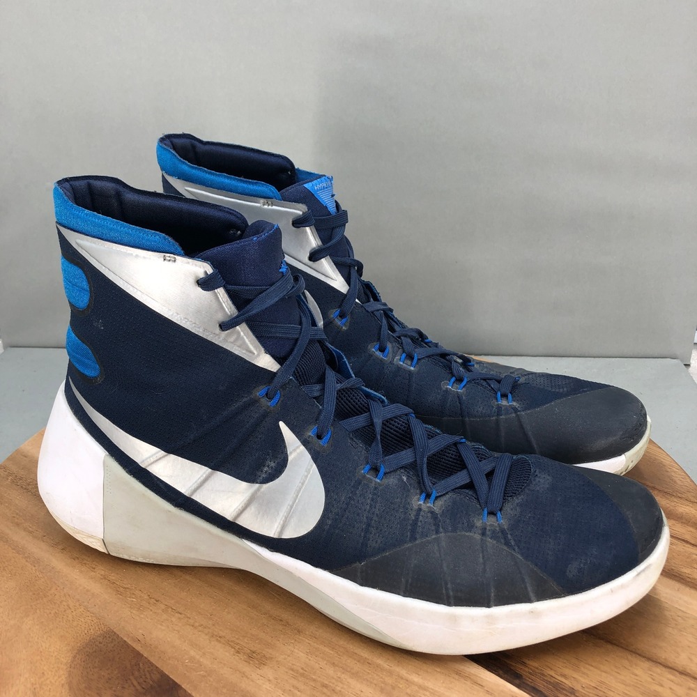 Nike Hyperdunk 2015 TB Basketball Shoes Mens 15 Navy Blue Silver Performance